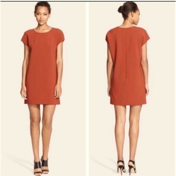 NWT Trina Turk burnt orange dress shift dress size 0 - Picture 1 of 6